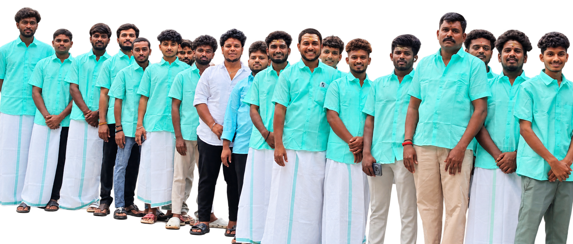 Mettur Transports team in turquoise uniforms